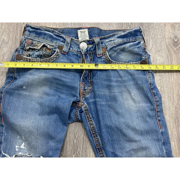 True Religion Jeans  Men's Size 33 Flare Distressed Outdoor Denim Blue - Picture 9 of 10